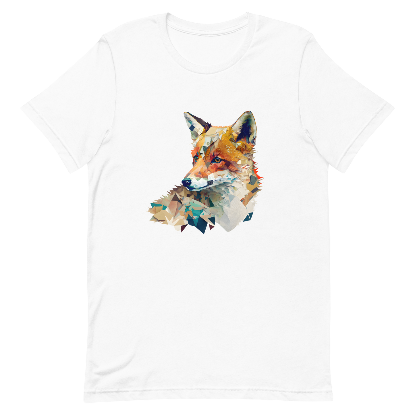 Unisex t-shirt with fox in patchwork style