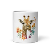 White glossy mug with giraffe - Radiant Art of Radiant Group