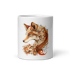 White glossy mug, fox print - Radiant Art of Radiant Group