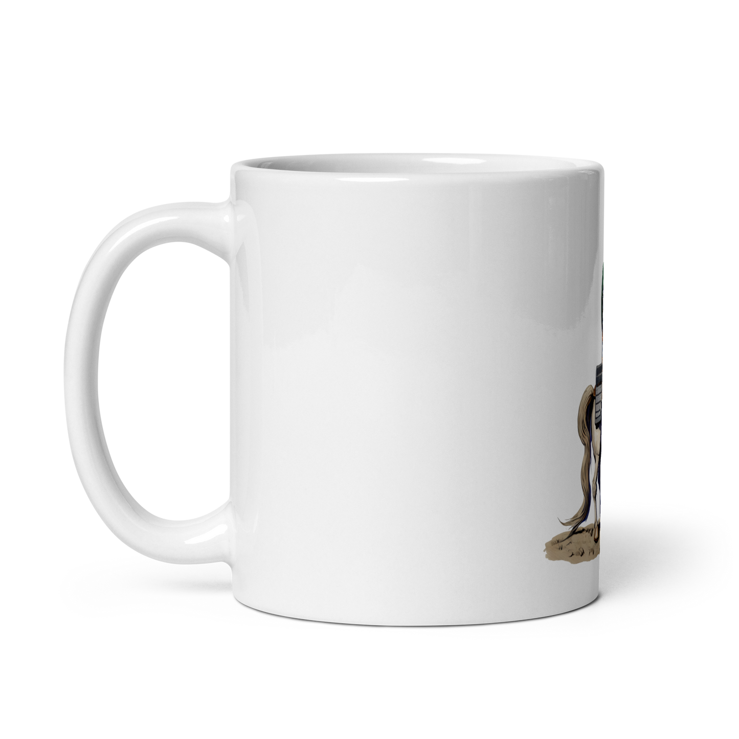 White glossy mug with knight - programmer