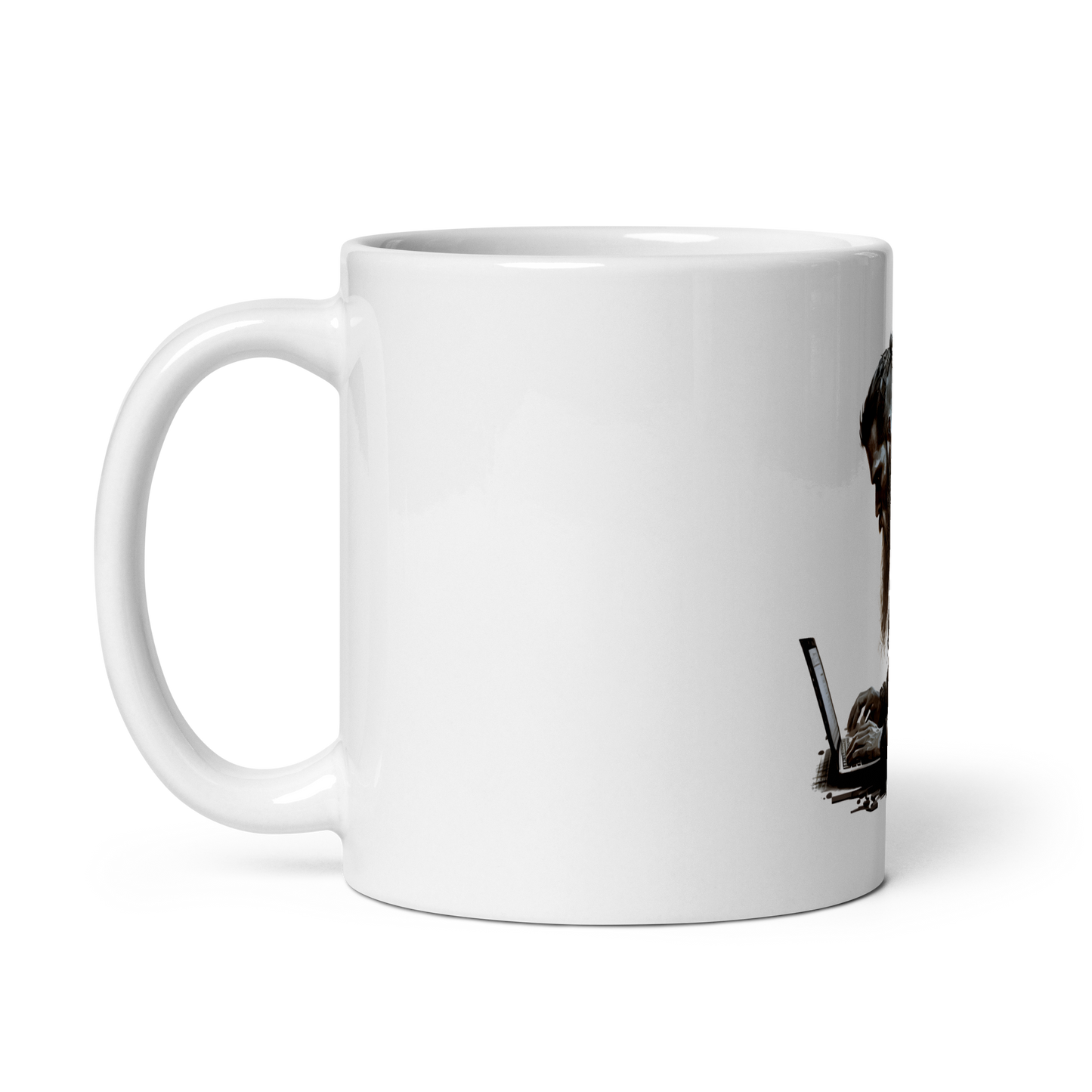 White mug with viking-programmer, software engineer