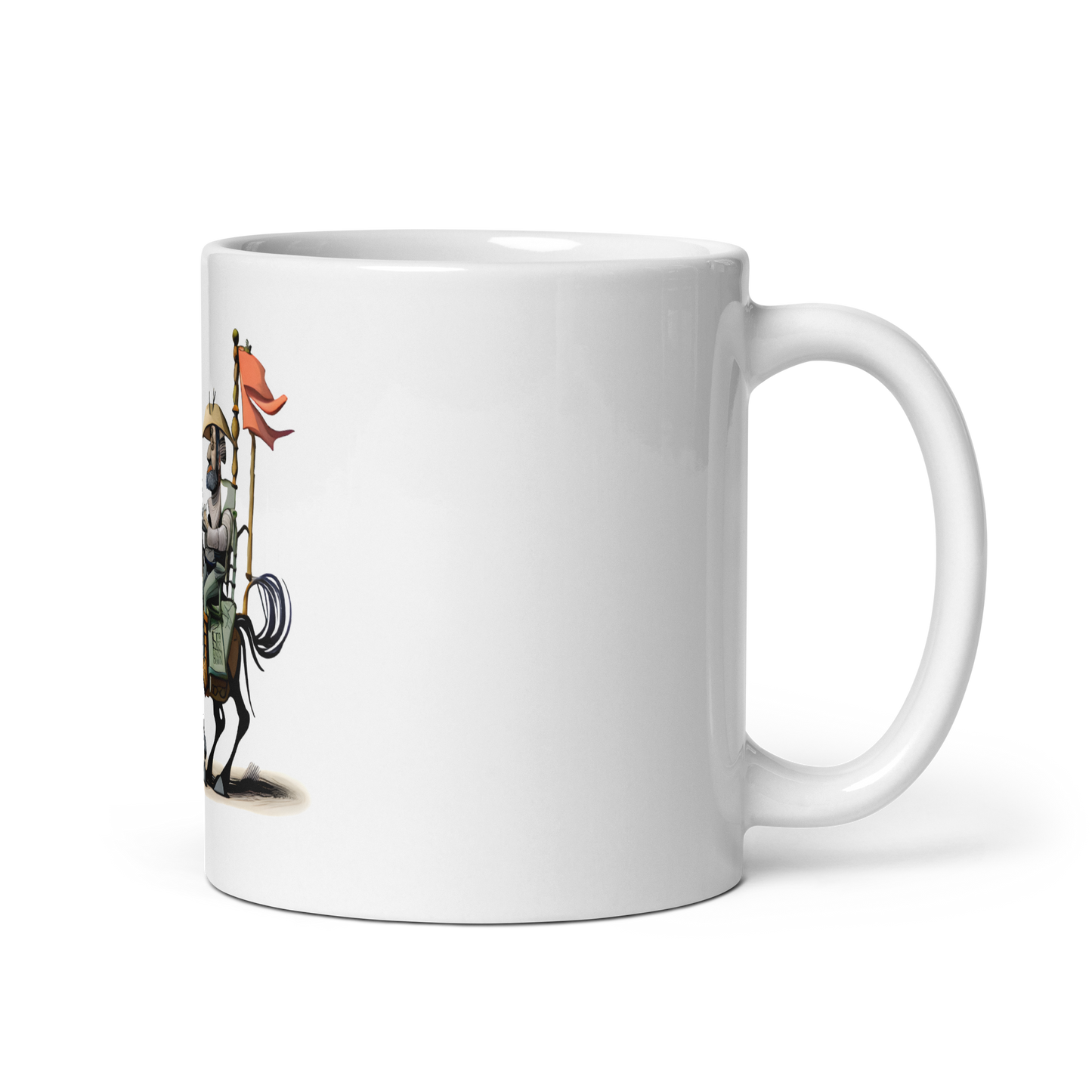 White glossy mug with Don Quixote - programmer