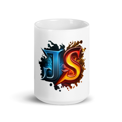White glossy mug with JavaScript - Radiant Art of Radiant Group