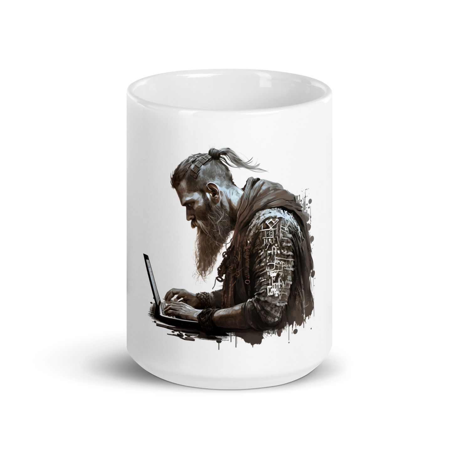 White mug with viking-programmer, software engineer