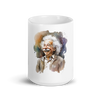 White glossy mug with laughing Einstein - Radiant Art of Radiant Group