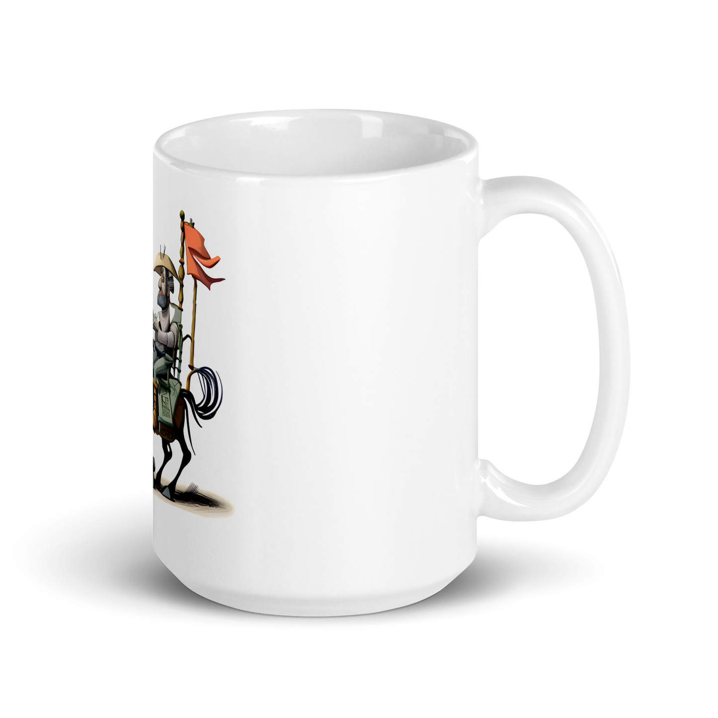 White glossy mug with Don Quixote - programmer