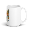 White glossy mug with fox in patchwork style - Radiant Art of Radiant Group